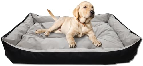 Odolplusz Hundebett Hundekorb Hundesofa Tierbettfür große Hunde | Hundekissen Grosse Hunde | 150x105 cm (schwarz + Graphit grau) (schwarz-grau)