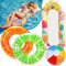 Lubibi 4 Stück Luftmatratze Pool, Con Aufblasbare Matratze, Schwimmringe aus Früchten und Strandball,Thema Obst Pool Aufblasbar Wasserhängematte, 4 In 1 Aufblasbare Wasserspielzeug Pool Zubehör