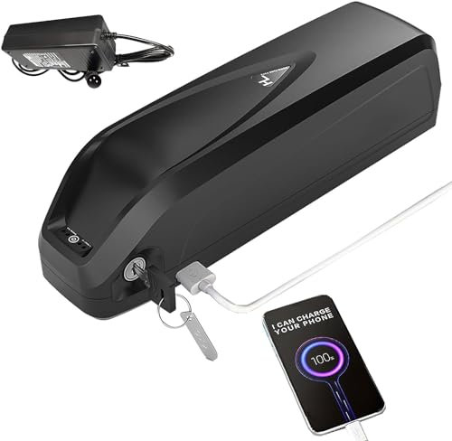 JHKJ Batterie au Lithium Li-ION 36V 48V 52V, 13ah, 15ah, 17ah, 19,2 ah, pour Moteur 200W, 350W, 500W, 750W, 1000W, avec Port USB,48v17ah