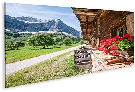islandburner Prime Bild auf Leinwand Karwendel Altes Bauernhaus Berg Österreich Bilder Wandbilder Poster