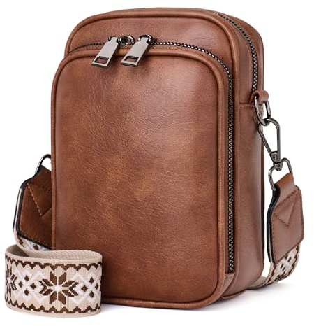 MUIIKOLA Handy Umhängetasche,RFID-Blockierung kleine Handytasche, Multifunktion Handy Umhängetasche Damen Leder,umhängetasche damen Breiter Gurt abnehmbarer Schultergur