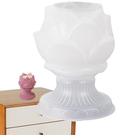 Molde de silicona de flor de loto, moldes de silicona para portavelas de resina | Moldes de silicona de fundición epoxi en forma de loto,Molde de resina de flor de loto de fácil liberación, y Fl