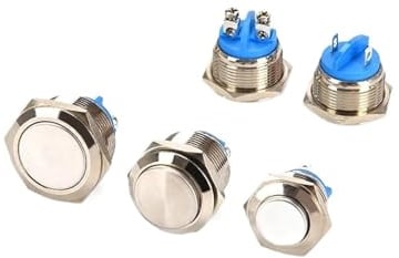 Metal Button Switch 16/19/22/25/30MM thread foot/welding foot/high head/flat head/Ball head reset doorbell start Button 1a(High Head,16MM_SCREW FOOT)