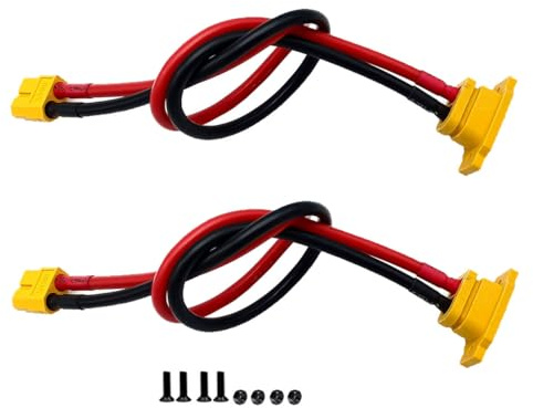 2 Stücke Vergoldete XT60E-F Buchse zu XT60 Buchse Steckeradapter Panel Mount Verlängerungskabel 30cm 12awg Draht für RC Flugzeug Modell Li Batterie Drone