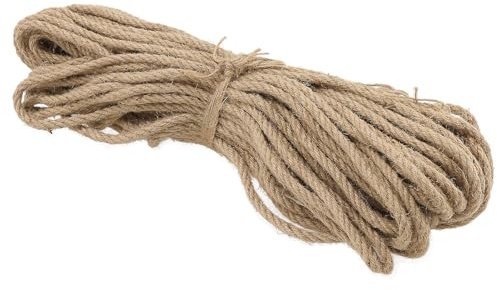 FUNSUEI Corde de jute naturelle de 10 mm x 50 m, 2/5 po x 164 pieds, ficelle de jute pour bricolage, jardinage, décoration artisanale