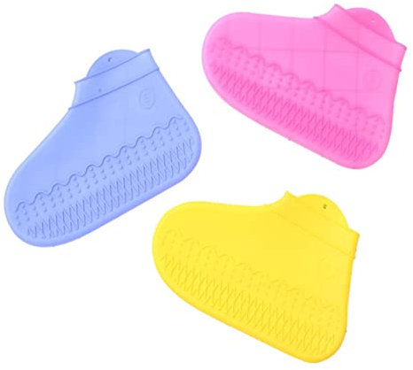 POPETPOP Fundas De para Zapatos Impermeables Antideslizantes m (3 Pares Transparente Azul) Reutilizables para Días De Lluvia Accesorios para Exteriores
