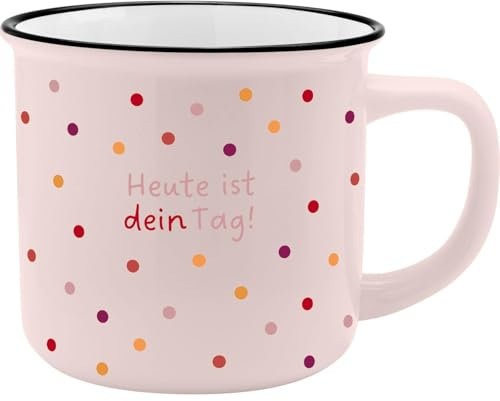 GRUSS & CO XL-Becher Motiv Dein Tag | Lieblingsbecher aus Porzellan, Tasse mit Spruch, 55 cl, mit Geschenkbanderole | Geschenk für Freunde, Kollegin | 74182