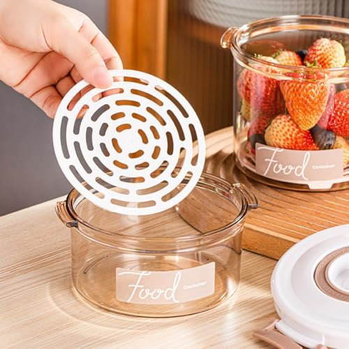 Récipient de rangement sous vide pour aliments à ouverture facile, compatible avec la technologie de pompe à vide (rond, 630 ml)
