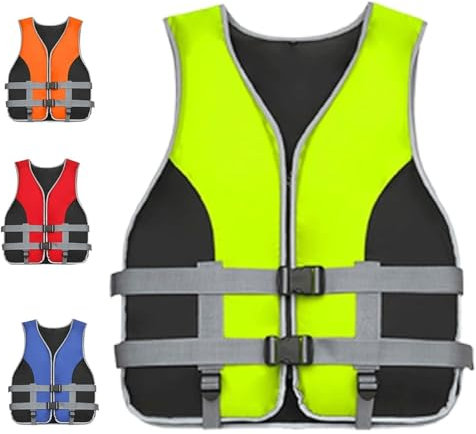 CJJZFO Giubbotto di Salvagente Adulto: Giubbotto Salvataggio Universale per Uomo E Donna Regolabile Giubbotto Salvagente Aiuto al Galleggiamento per Gli Sport Acquatici(Green,M)