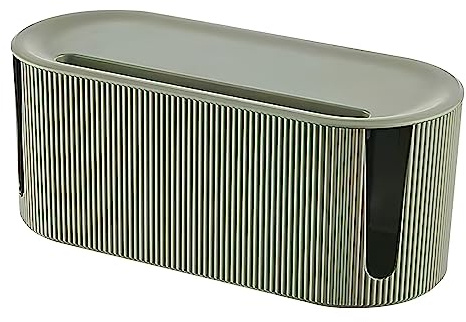Boîte de rangement de câbles avec couvercle - Multiprise - Rangement et cache les câbles en toute sécurité - Boîte de gestion des câbles en ABS pour salon et bureau - Vert