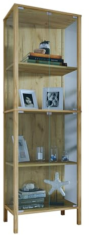 VCM Glasvitrine stehend Jensol XL – hohe Standvitrine mit ESG-Sicherheitsglas, Glasfront & Seitenteile, moderner Vitrinenschrank, ca. 178 x 60 x 35 cm