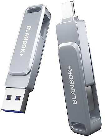 BLANBOK+ USB Stick 16GB für Handy, 3-in-1 Flash-Laufwerk für iOS/Android & PC USB 3.0 Speicher - High-Speed Memory Stick (Urban Silver, 16 GB)