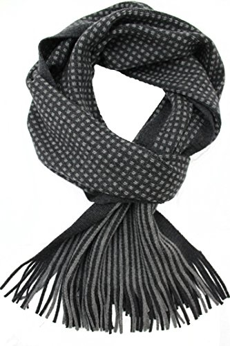 Rotfuchs Herrenschal Kuschelschal Strickschal Raschelschal Streifen 100% Wolle195 x 28 cm Made in Germany (grau anthrazit)