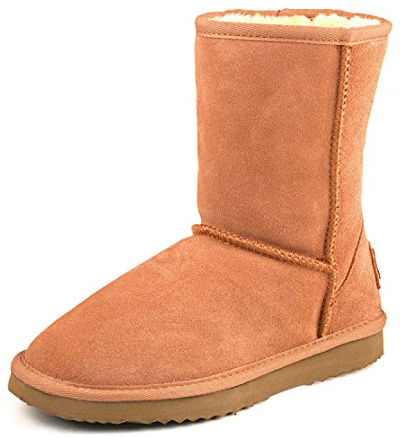 Shenduo Donna Stivali da Neve Corti Classici, Stivali a Metà Polpaccio Invernali DA5825 Chestnut 37EU