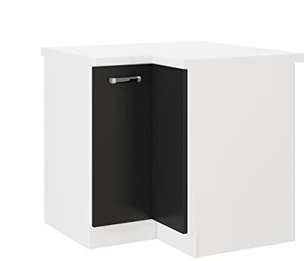 Küchen Eckunterschrank 89x89 cm für das Modell,Omega 240 Schwarz + Weiss'