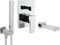 PaulGurkes Unterputz Wannenset Eckig aus Messing Einhebelmischer Kombihalter Design Badewanne Komplett Set Wanneneinlauf Wanneneinlass Einhand Mischbatterie UP Montage