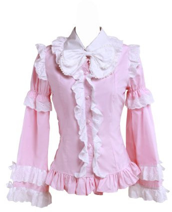 an*tai*na* antaina Lolita Chemisier Rose Coton Ruffle Dentelle Arcs Vintage Victorien,XL
