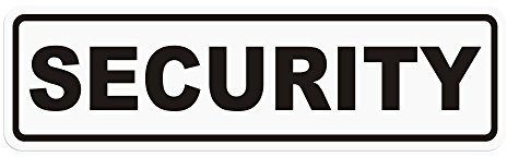 Magnetschild SECURITY | Schild magnetisch | weiss/schwarz, lieferbar in drei Größen (35 x 10 cm)