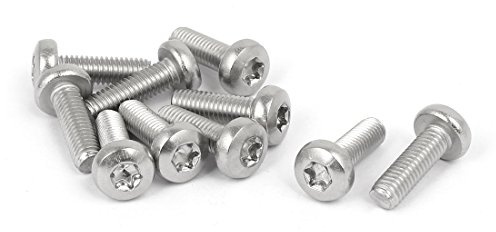 Sourcingmap M6 x 20mm 316 Stainless Steel Round Torx Head Machine Screw Silver Tone 10pcs
