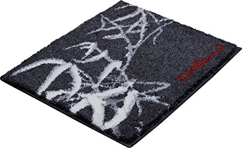Grund COLANI Exklusiver Designer Badteppich 100% Polyacryl, ultra soft, rutschfest, ÖKO-TEX-zertifiziert, 5 Jahre Garantie, Colani 23, WC-Vorlage o.A. 50x60 cm, anthrazit