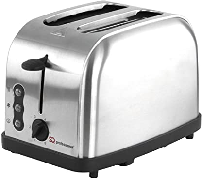 SQ Pro Legacy 900W Toaster with Reheat, Defrost and Cancel Functions (Silver)