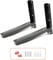 Universal Microwave Oven Wall Mount Shelf with Anti-Slide Rubber Pads & Cable Wall Clips - Adjustable Bracket Kit for Microwave Kitchen Oven - Black