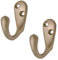 H-Smart 4 x Satin Nickel Single Coat Hooks, Modern Wall & Door Mounts, Heavy Duty, Cast Metal & Satin Nickel Plated, Ideal for Home & Office