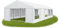 Das Company Partyzelt 5x10m Lagerzelt Universalzelt Pavillon mit Moskitonetz weiß mit Bodenrahmen Zelt 240g/m² PE Plane wasserdicht hochwertig Gartenzelt Summer Floor IPEM