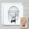 NEWSTAMPS Stempel Heißluftballon Motivstempel aus Holz & Gummi zum Karten und Geschenke basteln, Holzstempel für Scrapbook, Textilstempel, Deko, Freunde