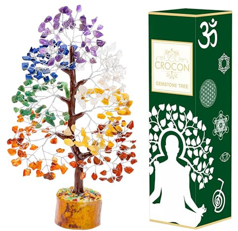 7 Chakra Albero della Vita Cristallo Gemma Albero Artificiale Regalo Spirituale Albero dei Soldi Albero di Cristallo Curativo Decorazione per la casa Regali di Compleanno per le Donne