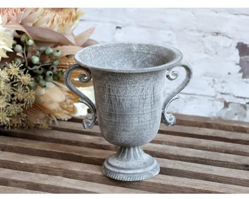 Chic Antique kleine Metall-Amphore Hera mit Henkeln