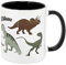 Close Up Dino - Taza infantil (cerámica, 350 ml), diseño de dinosaurios, color blanco