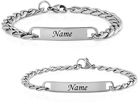 Mc.Candle Partnerarmbänder mit Gravur – Premium Edelstahl | Personalisierbar mit Namen & Datum | Armband für Paare – Liebe für die Ewigkeit | Geschenk für Sie & Ihn – Pärchenarmband handmade in DE