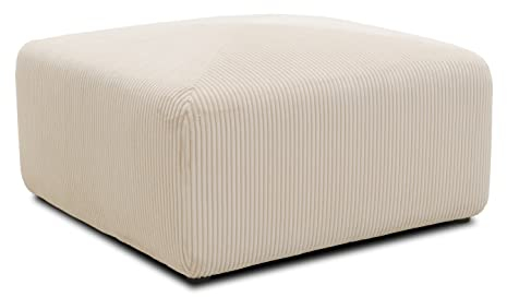 DOMO. collection Polsterhocker Malia, Cord Modul-Sofa, Hocker, Modul-Couch, Einzel-Polsterelement, kombinierbar, Sitzhocker, 85 x 85 x 42 cm (BxTxH), beige