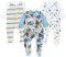 TupTam Baby Unisex Schlafstrampler Mädchen Schlafanzug mit Fuß Jungen Spieler 3er Pack, Farbe: Koala Safari Streifen Mintgrün Orange Blau, Größe: 68