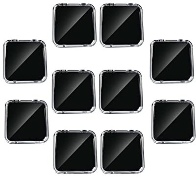 MagiDeal 10 Pieces Press on Nail Storage Boxes, False Nail Packaging Box, Compact 3x3inch Mini Transparent Small Nail Art Display Holder for Nail Salon, Black
