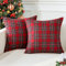 OTOSTAR Weihnachts-Kissenbezüge mit schottischem Schottenkaro, klassisch, dekorativ, quadratisch, weiche Kissenbezüge für Dekoration, Sofa, Couch, 40,6 x 40,6 cm, 2 Stück (rot)