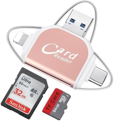 Lettore di schede SD TF universale multi-porta 4 in 1, lettore di schede di memoria USB C SD TF, adattatore multiporta USB C Hub, adattatore 4 in 1 per fotocamera di tipo C, lettore di schede di