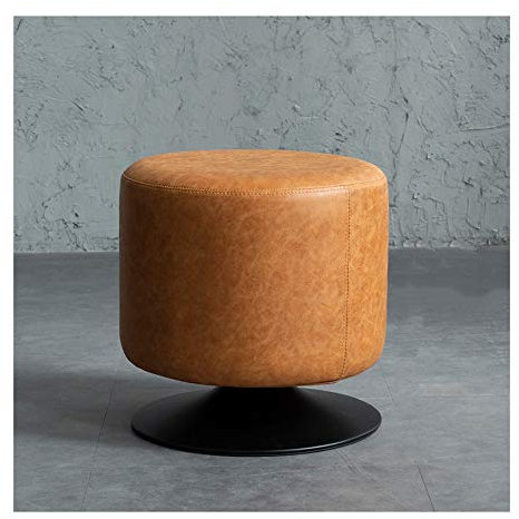 360 Grad drehbarer runder Sofa-Hocker, 2 Höhen, Fußhocker, dicker PU, Schminktischhocker – stilvolle und vielseitige Möbelergänzung für Wohnzimmer