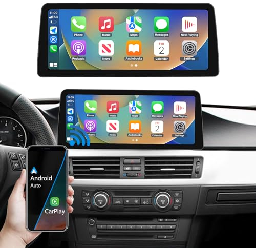 Road Top Autoradio 12,3 Pouce Carplay Touchscreen Car Radio pour BMW 3 Series E90/E91/E92/E93 2005-2008 Année avec CCC Système, Soutien pour Apple Carplay/Android Auto/Mirrorlink/Navigation
