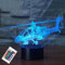 PONLCY Hubschrauber Nachtlicht, 3D Illusion Lampe mit Fernbedienung, 16 Farben USB Schreibtischlampen, Schlafzimmer Dekoration Tischlampe für Kinder Weihnachten Geburtstag Geschenke
