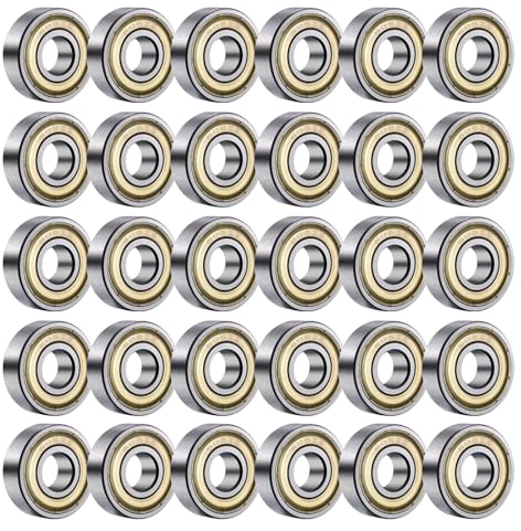 608 ZZ Skateboard Kugellager - Miniatur Rollenlager, Metall Double Shielded, Für Skateboards, Inlineskates - 30er Pack