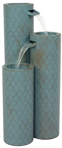 Sunnydaze Fontaine à eau d'extérieur moderne en treillis marocain à 3 colonnes – Fontaine d'extérieur en cascade de zinc – 70 cm