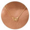 SIXDUTON Halskette Damen Edelstahl Kette mit Anhänger, Hypoallergene 18K Vergoldete Einstellbare Kette Modeschmuck Geschenk für Frauen und Mädchen (Schmetterling)