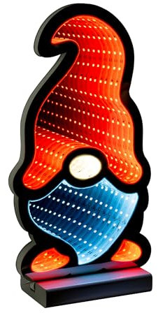 Star-Max LED Weihnachtswichtel mit Infinity Effekt, Weihnachtsdekoration für Innenbereiche, beidseitig beleuchtet, inkl. Timerfunktion, 3m Zuleitung und Standsockel, 73 LEDs, 16x7x30cm