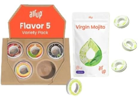 Air up pod, 8 x Pod 5 | Tè freddo alla pesca, Ribis Nero, Lime, Ciliegia e Kola | + 3 x Virgin Mijto