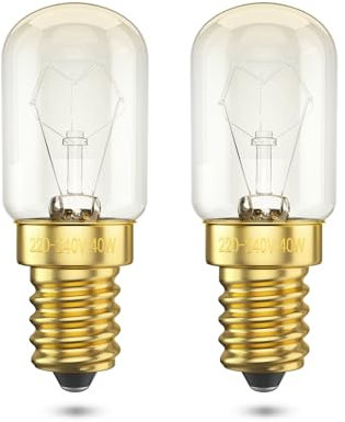 BrightWish Oven Light Bulbs E14 42W (40, watts Equivalent), 300°C Heat Resistant, 2700K Warm White Dimmable, Oven Pygmy Bulbs, Pack of 2, Ideal for Ovens, Salt Lamps, Microwave, Fridges