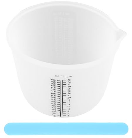 Silikon Messbecher Set, 1000 ml Wiederverwendbare Messbecher mit Rührstäbchen, Silikonbecher zum Gießen, Große Mischbecher aus Silikon für Gießformen, DIY Handmade, Basteln, Labor, Küche