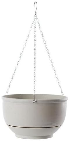 EACHPT 2 Pièces Pots de Fleurs à Suspendre, 23CM Pot de Fleurs Suspendu à Arrosage Automatique,Pots de Fleurs Suspendus pour lextérieur avec Trous de Drainage et Soucoupe Amovible pour Plafond Balcon