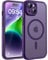 TOCOL Cover Magnetica per iPhone 14 6,1 Pollic, Compatibile con MagSafe, Protezione Fotocamera Integrata, Custodia Antiurto Traslucida Opaca, Viola Intenso